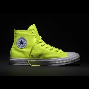 Converse Chuck Taylor All Star 2 with Lunarlon Neon Fluorescent Green Sz 10
